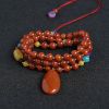 川料南红蜜蜡手串项链套装 - 红掌柜