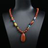 天然川料南红蜜蜡项链 - 红掌柜