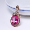 巴西天然粉色托帕石吊坠-红掌柜