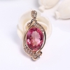 18K镶巴西天然粉色托帕石吊坠-红掌柜