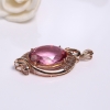 18K镶粉色托帕石吊坠-红掌柜