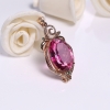 巴西天然粉色托帕石吊坠-红掌柜