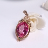 18k镶天然粉色托帕石吊坠-红掌柜