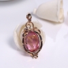 18k镶巴西粉色托帕石吊坠-红掌柜