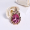 18K镶巴西天然粉色托帕石吊坠-红掌柜