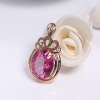 18K镶天然粉色托帕石吊坠-红掌柜