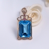 18K镶蓝色托帕石吊坠 - 红掌柜