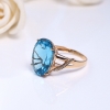 18K镶蓝色托帕石戒指 - 红掌柜