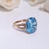 天然18K镶蓝色托帕石戒指 - 红掌柜