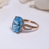 18K镶蓝色托帕石戒指 - 红掌柜