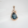 18k镶蓝色托帕石吊坠-红掌柜