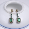 18K金镶钻鲜绿祖母绿耳坠-红掌柜