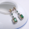 镶钻鲜绿祖母绿耳坠-红掌柜