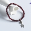 巴西天然5.5mm酒红石榴石单圈手串 - 红掌柜