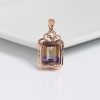 18K镶钻巴西天然紫黄晶吊坠-红掌柜
