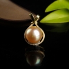 18k金色珍珠吊坠-红掌柜