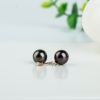 天然海水黑色珍珠耳钉-红掌柜