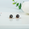 大溪地海水黑色珍珠耳钉-红掌柜