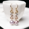 18K淡水紫色珍珠耳坠-红掌柜