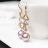 淡水紫色珍珠耳坠-红掌柜
