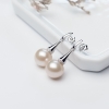 银镶粉色珍珠耳坠-红掌柜