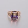 18K金镶钻紫黄晶戒指-红掌柜