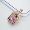 18K金镶钻紫黄晶吊坠 - 红掌柜