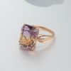 18K金镶钻紫黄晶戒指 - 红掌柜