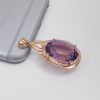 金镶钻紫黄水晶吊坠-红掌柜