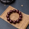 21mm满星鸡血红小叶紫檀单圈手串-红掌柜