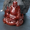鸡血红小叶紫檀地主摆件-红掌柜