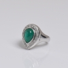 天然蓝绿色祖母绿光面戒指-红掌柜