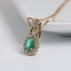 天然蓝绿色祖母绿刻面项链-红掌柜
