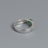 18K金镶钻蓝绿色祖母绿戒指-红掌柜
