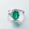 18K金镶钻哥伦比亚天然祖母绿宝石戒指-红掌柜