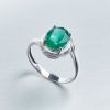 18K金镶钻哥伦比亚天然祖母绿戒指-红掌柜
