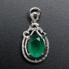 18K金镶钻天然祖母绿吊坠-红掌柜