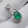 金镶钻天然祖母绿吊坠-红掌柜