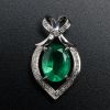 18k金镶钻哥伦比亚祖母绿吊坠-红掌柜