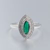 18K金镶钻哥伦比亚天然祖母绿宝石戒指-红掌柜