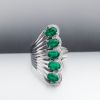 18K金镶钻哥伦比亚祖母绿群镶戒指-红掌柜