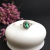哥伦比亚天然18K金镶钻祖母绿戒指 - 红掌柜