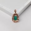 18K金镶钻祖母绿吊坠-红掌柜
