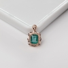 18K金镶钻蓝绿祖母绿吊坠-红掌柜