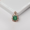 18K金镶钻鲜绿祖母绿吊坠-红掌柜