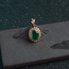 18K金镶钻鲜绿祖母绿吊坠-红掌柜