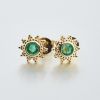 18K金镶祖母绿耳钉-红掌柜