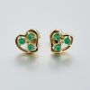 18K金镶祖母绿耳钉-红掌柜