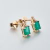 金镶钻哥伦比亚祖母绿耳钉-红掌柜