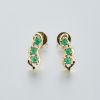 18K金镶钻哥伦比亚祖母绿耳钉-红掌柜